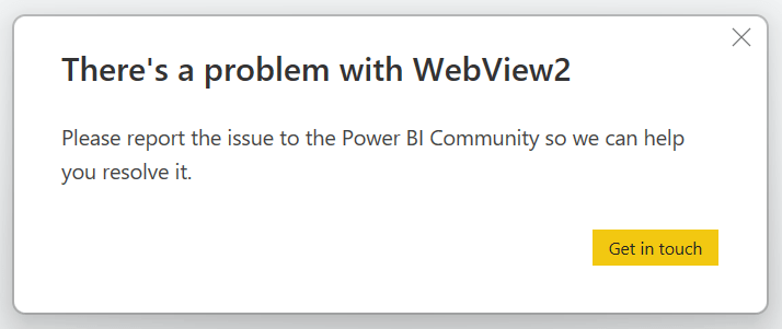 webwiew2 error message_Power BI Desktop